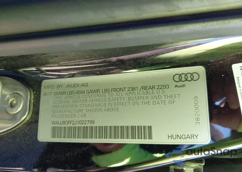 2018 Audi A3 2.0T Premium/2.0T Tech Premium from USA, damaged, VIN WAUJ8GFF2J1022799